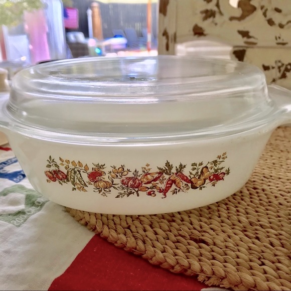 ANCHOR HOCKING OVAL BAKING DISH LID VINTAGE SPICE - Picture 14 of 15